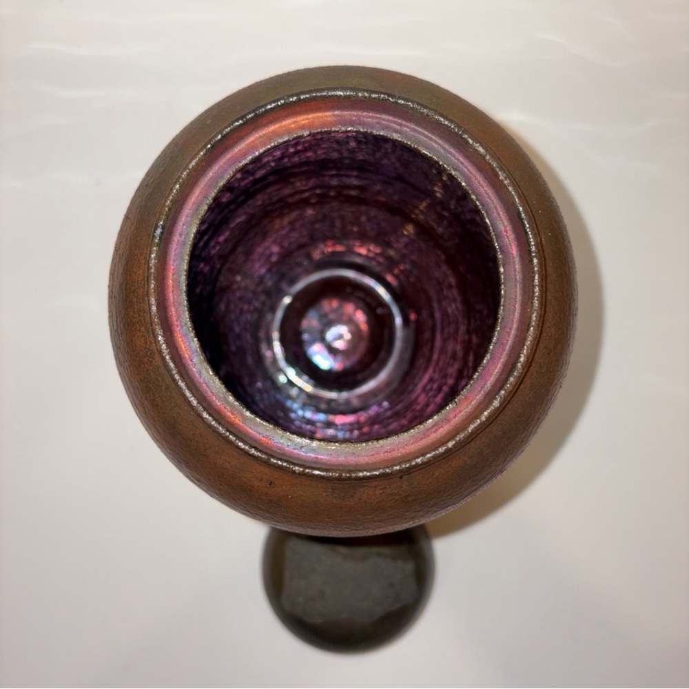 Handcrafted Multicolor Ceramic Vase Raku - Picture 4 of 16